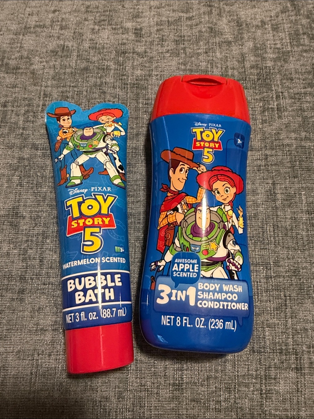 Disney Toy Story 5 Bubble Bath & 3-in-1 Body Wash - Blue & Red BUNDLE